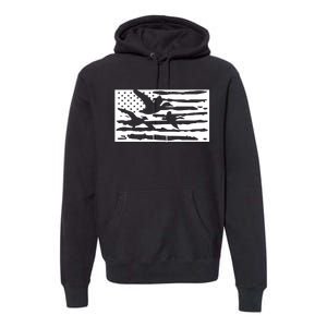 American Flag Duck Hunter Premium Hoodie