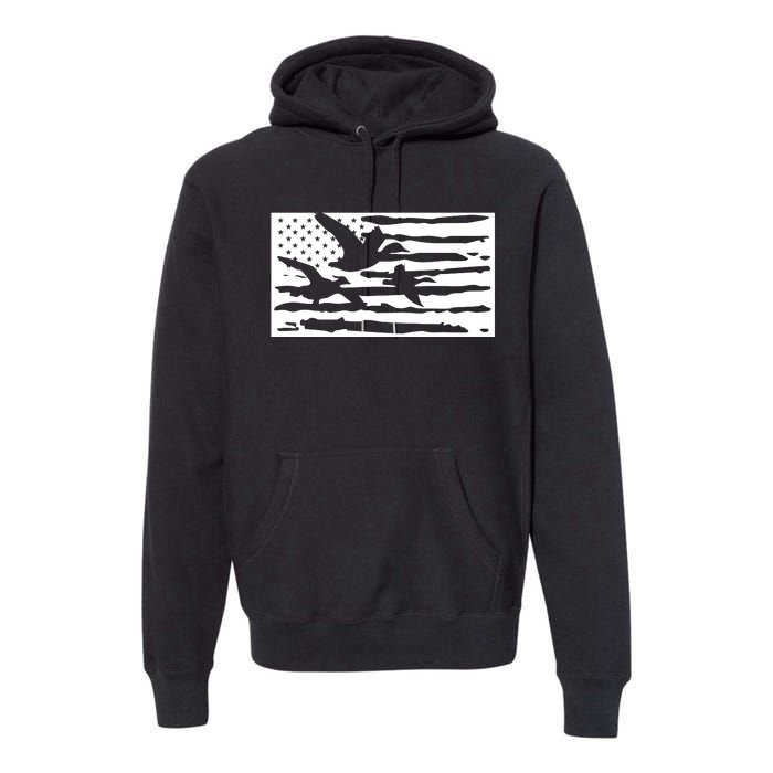 American Flag Duck Hunter Premium Hoodie