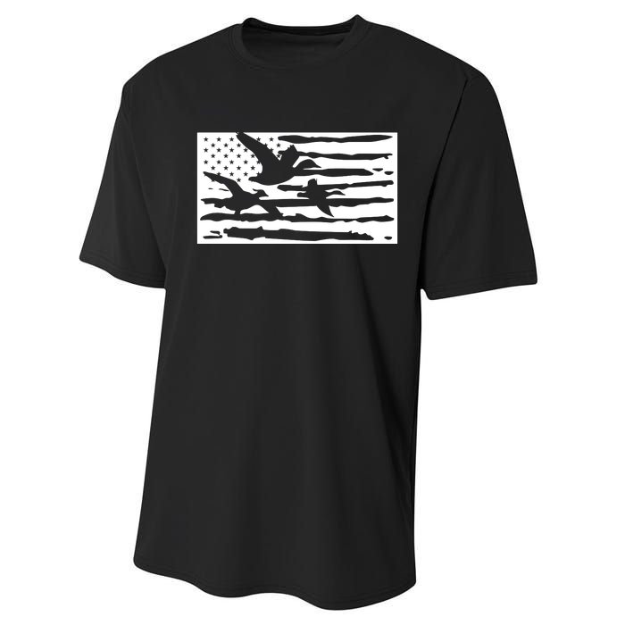 American Flag Duck Hunter Performance Sprint T-Shirt