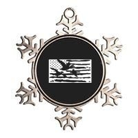 American Flag Duck Hunter Metallic Star Ornament