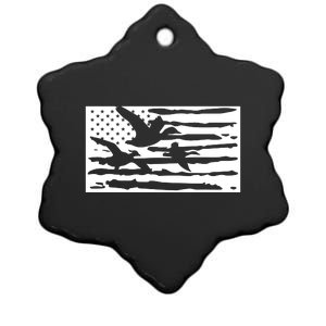 American Flag Duck Hunter Ceramic Star Ornament