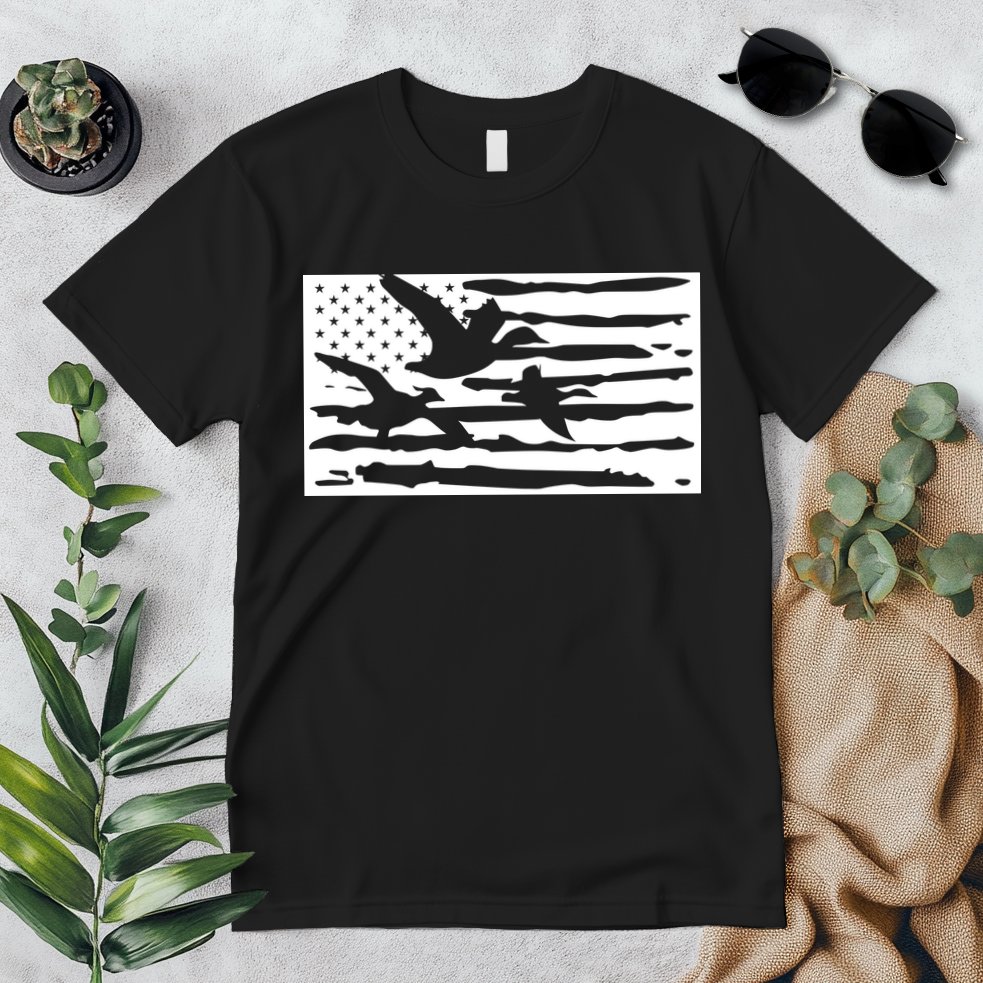 American Flag Duck Hunter Premium T-Shirt