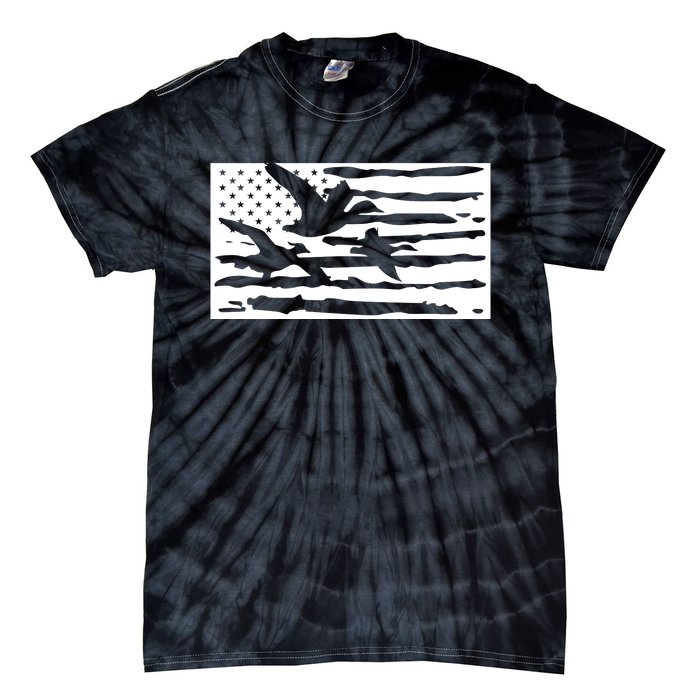 American Flag Duck Hunter Tie-Dye T-Shirt