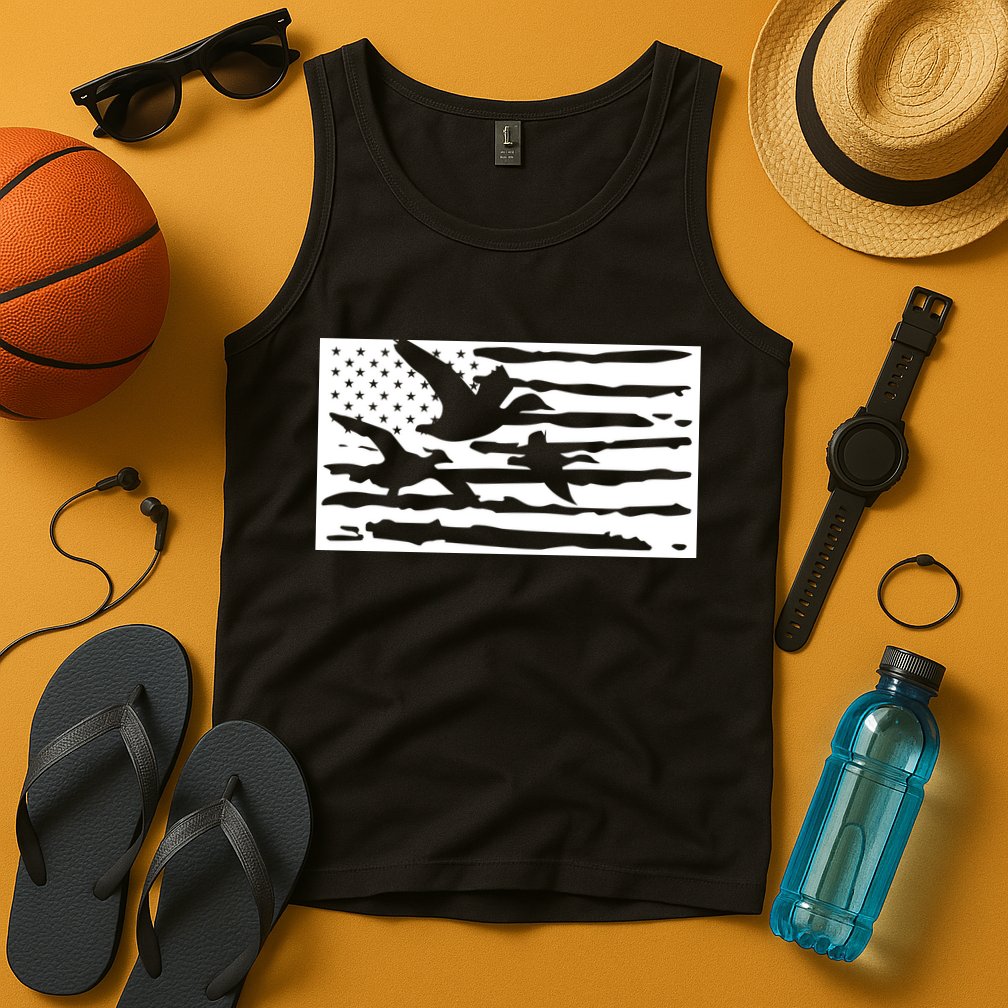 American Flag Duck Hunter Tank Top