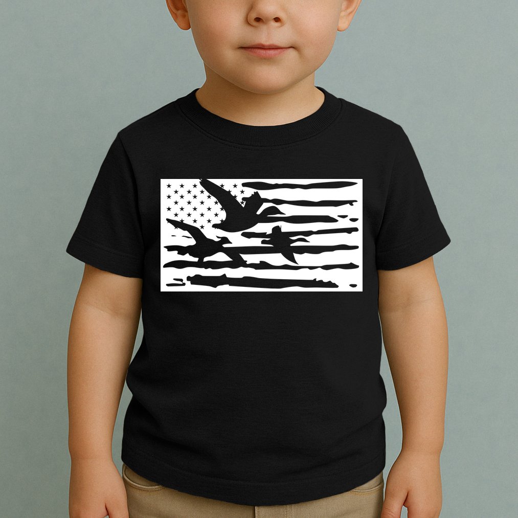 American Flag Duck Hunter Toddler T-Shirt