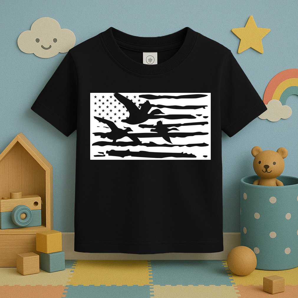 American Flag Duck Hunter Toddler T-Shirt