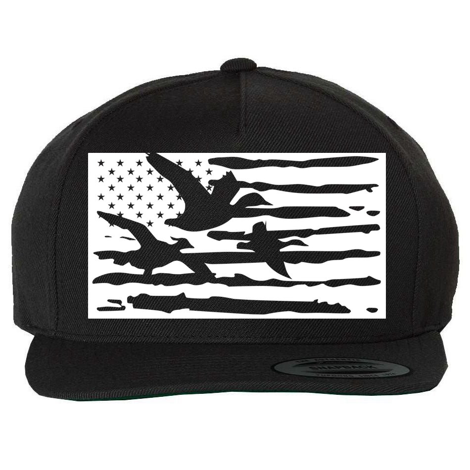 American Flag Duck Hunter Wool Snapback Cap