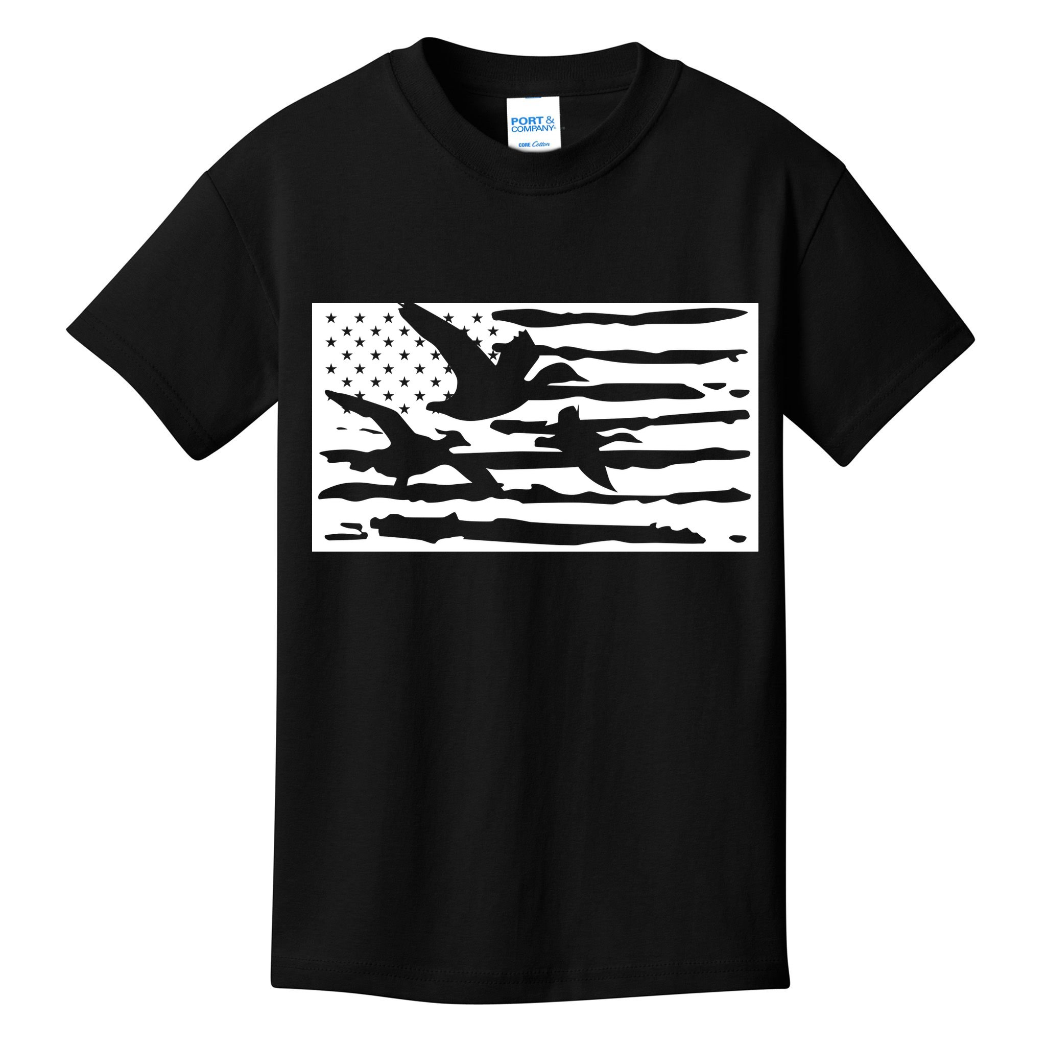 American Flag Duck Hunter Kids T-Shirt