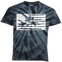 American Flag Duck Hunter Kids Tie-Dye T-Shirt