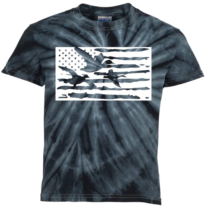 American Flag Duck Hunter Kids Tie-Dye T-Shirt