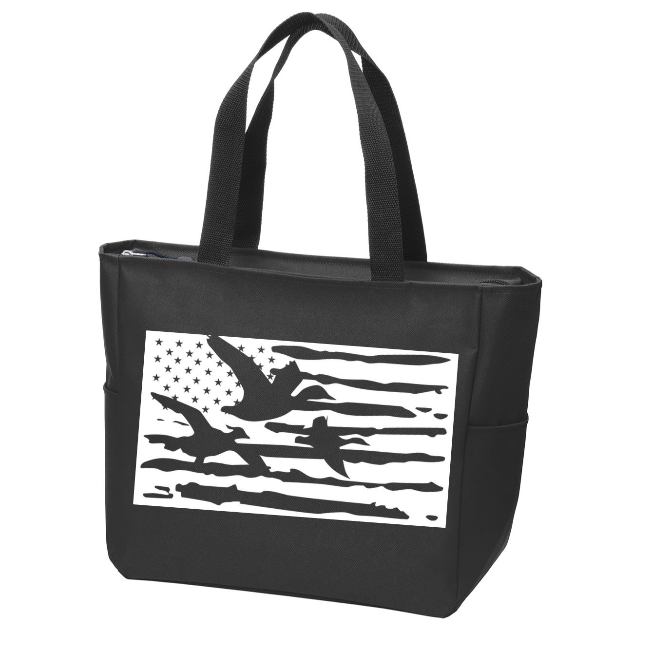 American Flag Duck Hunter Zip Tote Bag