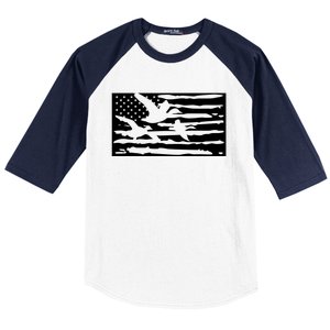 American Flag Duck Hunter Baseball Sleeve Shirt