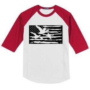 American Flag Duck Hunter Kids Colorblock Raglan Jersey