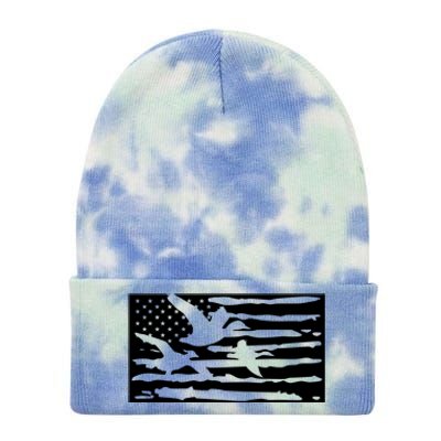 American Flag Duck Hunter Tie Dye 12in Knit Beanie