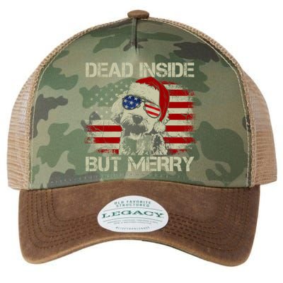 American Flag Doodle Santa Christmas Dead Inside But Merry Gift Legacy Tie Dye Trucker Hat