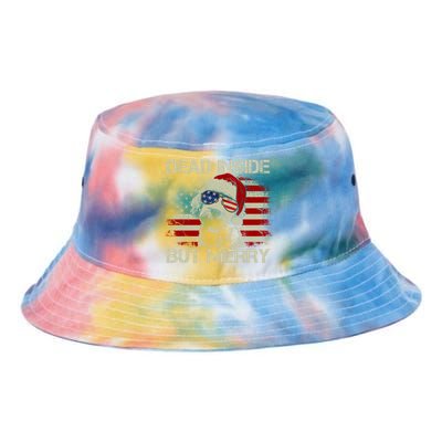 American Flag Doodle Santa Christmas Dead Inside But Merry Gift Tie Dye Newport Bucket Hat