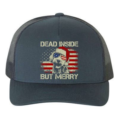 American Flag Doodle Santa Christmas Dead Inside But Merry Gift Yupoong Adult 5-Panel Trucker Hat