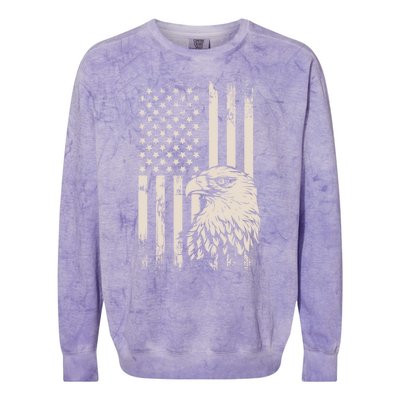 American Flag Eagle Usa Distressed Meaningful Gift Colorblast Crewneck Sweatshirt