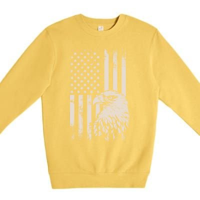 American Flag Eagle Usa Distressed Meaningful Gift Premium Crewneck Sweatshirt