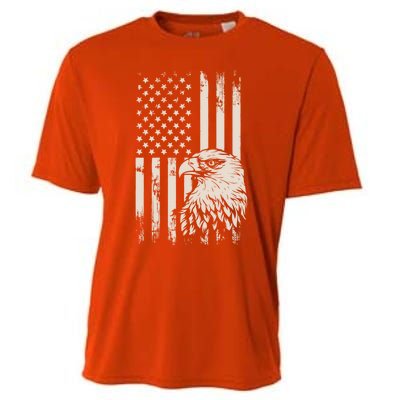 American Flag Eagle Usa Distressed Meaningful Gift Cooling Performance Crew T-Shirt