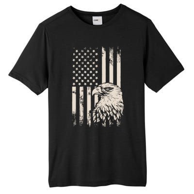 American Flag Eagle Usa Distressed Meaningful Gift Tall Fusion ChromaSoft Performance T-Shirt