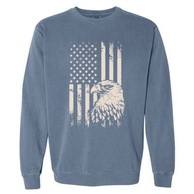 American Flag Eagle Usa Distressed Meaningful Gift Garment-Dyed Sweatshirt