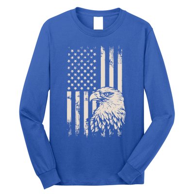 American Flag Eagle Usa Distressed Meaningful Gift Long Sleeve Shirt