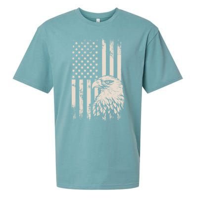 American Flag Eagle Usa Distressed Meaningful Gift Sueded Cloud Jersey T-Shirt