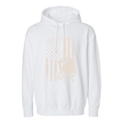 American Flag Eagle Usa Distressed Meaningful Gift Garment-Dyed Fleece Hoodie