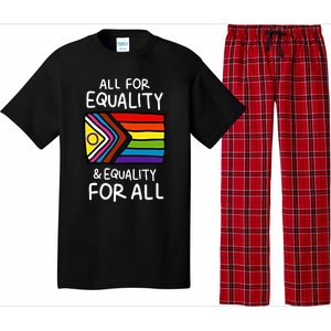 All For Equality And Equality For All Equality Apparel Rainbow Pride LGBT LGBTQ Pajama Set