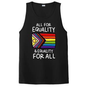 All For Equality And Equality For All Equality Apparel Rainbow Pride LGBT LGBTQ PosiCharge Competitor Tank