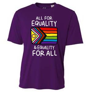 All For Equality And Equality For All Equality Apparel Rainbow Pride LGBT LGBTQ Cooling Performance Crew T-Shirt