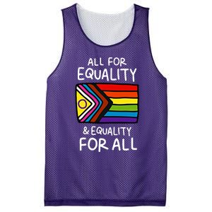 All For Equality And Equality For All Equality Apparel Rainbow Pride LGBT LGBTQ Mesh Reversible Basketball Jersey Tank