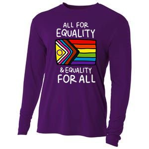 All For Equality And Equality For All Equality Apparel Rainbow Pride LGBT LGBTQ Cooling Performance Long Sleeve Crew