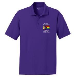 All For Equality And Equality For All Equality Apparel Rainbow Pride LGBT LGBTQ PosiCharge RacerMesh Polo