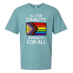 All For Equality And Equality For All Equality Apparel Rainbow Pride LGBT LGBTQ Sueded Cloud Jersey T-Shirt