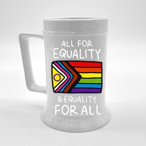 All For Equality And Equality For All Equality Apparel Rainbow Pride LGBT LGBTQ Beer Stein