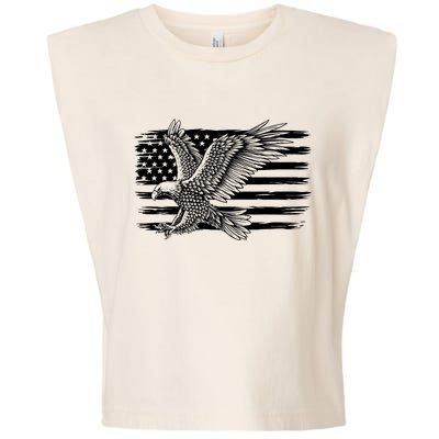 American Flag Eagle 4th Of July Independence Day Patriotic Garment-Dyed Women's Muscle Tee