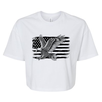 American Flag Eagle 4th Of July Independence Day Patriotic Bella+Canvas Jersey Crop Tee