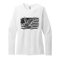 American Flag Eagle 4th Of July Independence Day Patriotic Womens CVC Long Sleeve Shirt