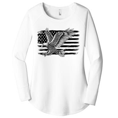 American Flag Eagle 4th Of July Independence Day Patriotic Women's Perfect Tri Tunic Long Sleeve Shirt