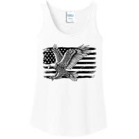 American Flag Eagle 4th Of July Independence Day Patriotic Ladies Essential Tank