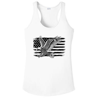 American Flag Eagle 4th Of July Independence Day Patriotic Ladies PosiCharge Competitor Racerback Tank