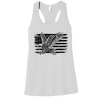 American Flag Eagle 4th Of July Independence Day Patriotic Women's Racerback Tank