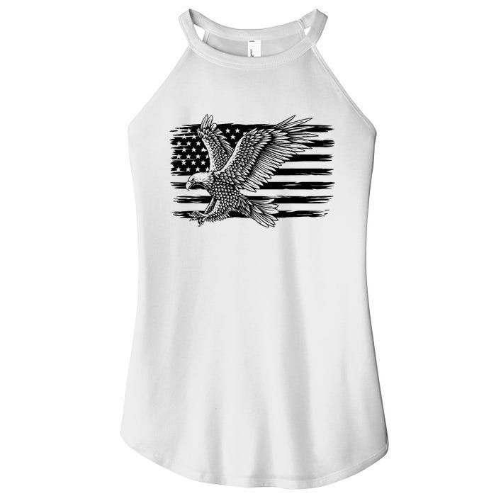 American Flag Eagle 4th Of July Independence Day Patriotic Women's Perfect Tri Rocker Tank