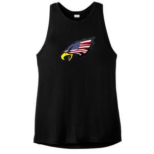 American Flag Eagle Ladies PosiCharge Tri-Blend Wicking Tank