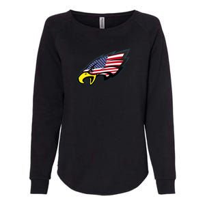 American Flag Eagle Womens California Wash Sweatshirt