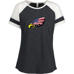 American Flag Eagle Enza Ladies Jersey Colorblock Tee