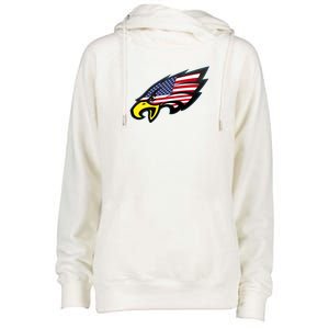 American Flag Eagle Womens Funnel Neck Pullover Hood