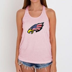 American Flag Eagle Women's Knotted Racerback Tank